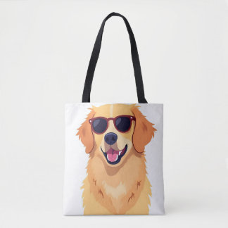 Snygg hund med solglasögon Golden Retriever Tygkasse
