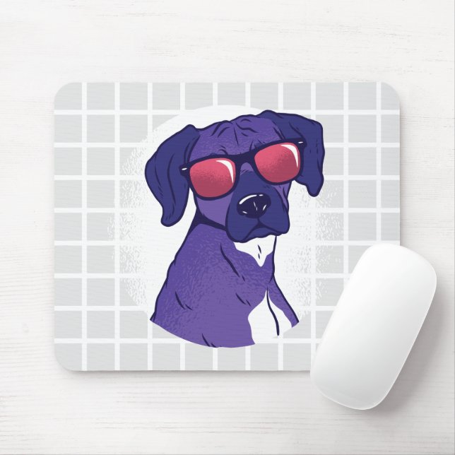 Snygg hund med solglasögon Grid Musmatta (Med mus)
