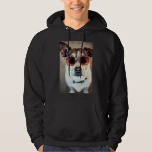 Snygg hund med solglasögon hoodie