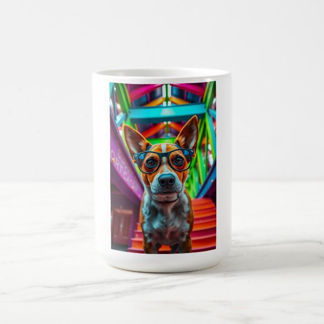 Snygg hund med solglasögon kaffemugg (Center)