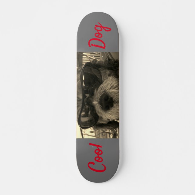 Snygg Hund Med Solglasögon Mini Skateboard Bräda 18,5 Cm (Framsida)