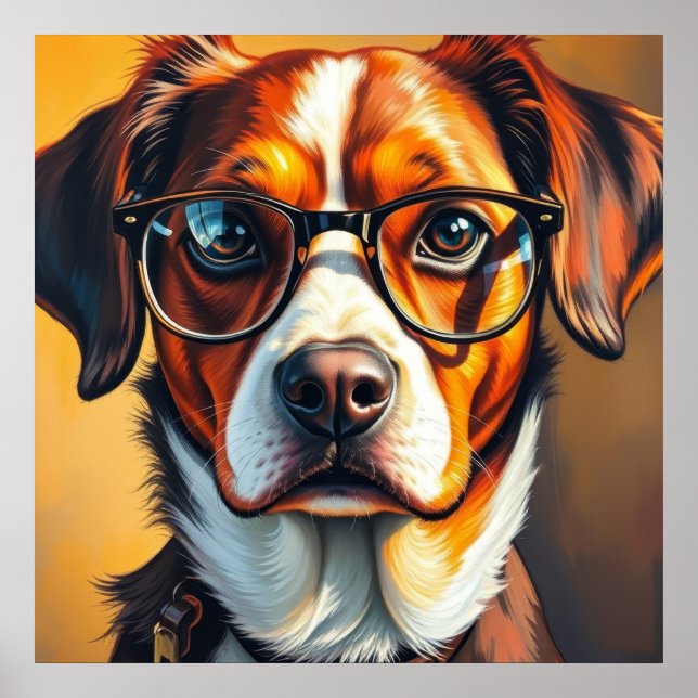 Snygg hund med solglasögon poster (Framsidan)