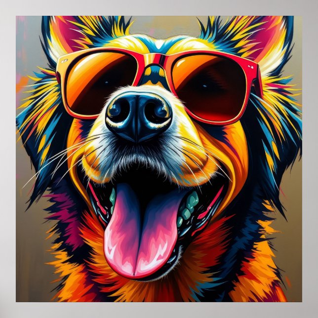 Snygg hund med solglasögon poster (Framsidan)