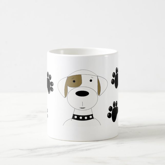 Snygg hund med tassavtryck kaffemugg (Center)