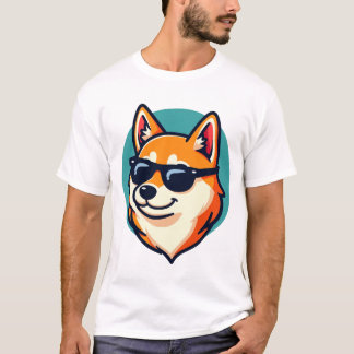 Snygg Hund Som Bär Solglasögon Söt Tecknad Husdjur T Shirt