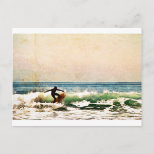 Snygg Huntington Beach Surfer Riding Vågar Vykort