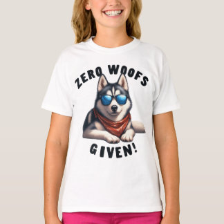 Snygg Husky Hund Noll Voffar Given T Shirt