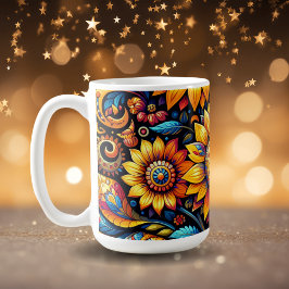 Snygg hyperrealistisk solrosartikel kaffemugg