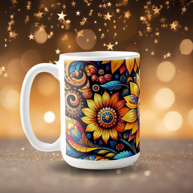 Snygg hyperrealistisk solrosartikel kaffemugg (Skapare uppladdad)