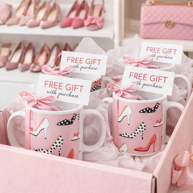 Snygg i rosa högklackad sko  kaffemugg (Skapare uppladdad)