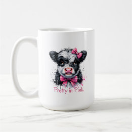 Snygg i rosa ko kaffemugg
