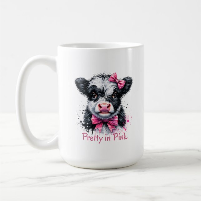 Snygg i rosa ko kaffemugg (Vänster)