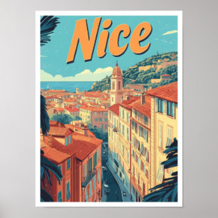 Snygg illustration av Frankrike Art Vintage resor Poster