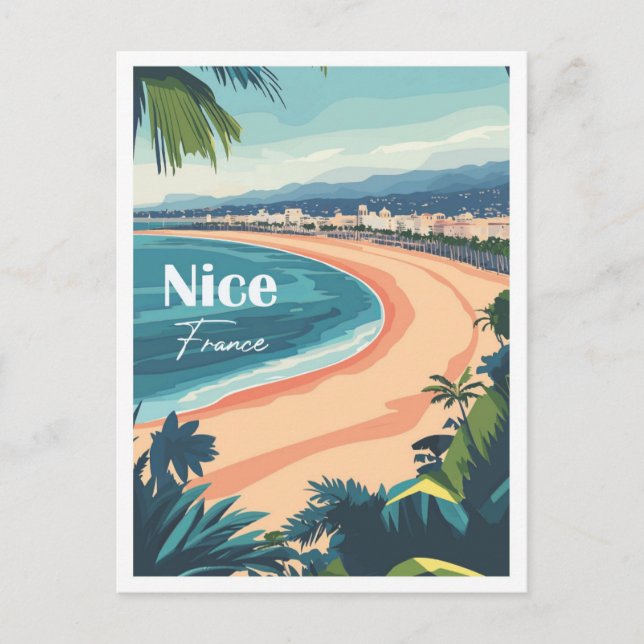 Snygg illustration av Frankrike Artwork Travel Stä Vykort (Framsida)