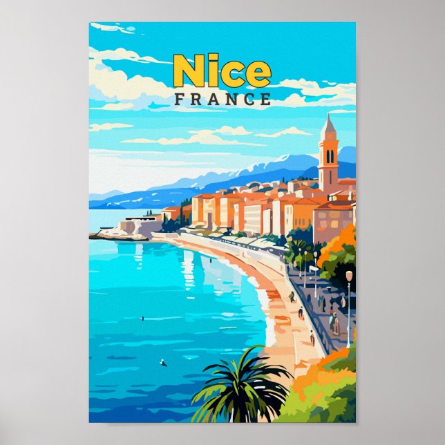 Snygg illustration av Frankrike Travel Art-Vintage Poster (Framsidan)