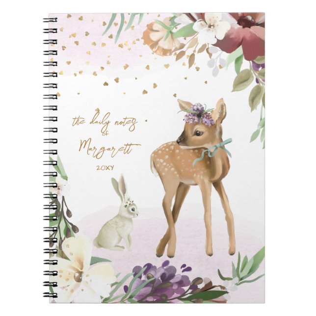 Snygg illustration av Guld Glitter Girl Anteckningsbok (Framsidan)