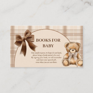 Snygg inbjudan för bebis med teddybjörn i beige ru