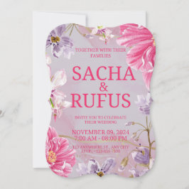 Snygg inbjudan till Blommigt bröllop