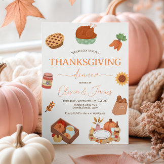 Snygg inbjudan till Thanksgiving-middag