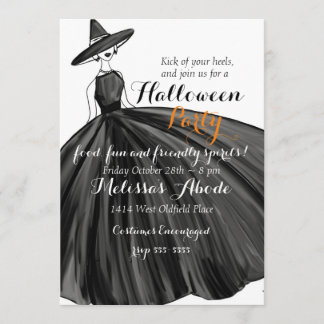 Snygg inbjudan till Witch Halloween
