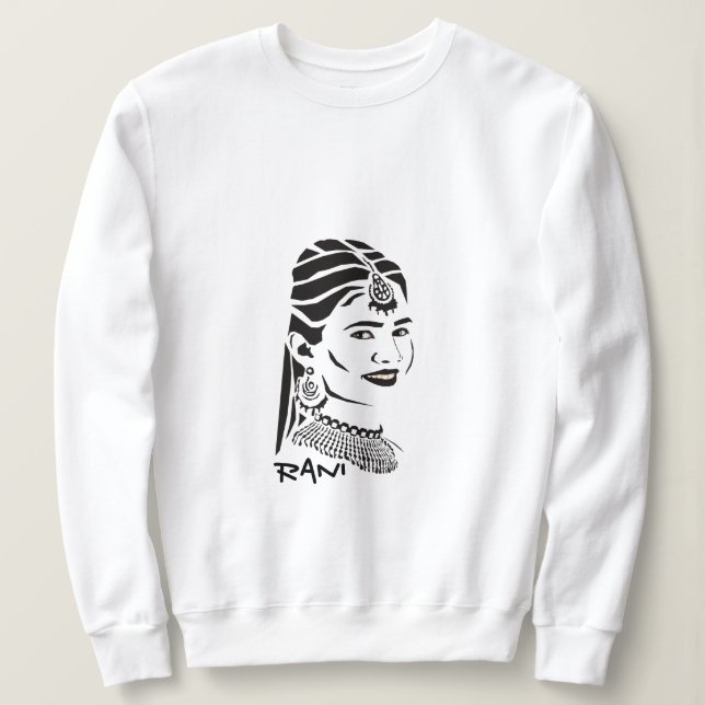Snygg indiansk Rani Sweatshirt T Shirt (Design framsida)
