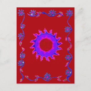 Snygg indisk Motif Mehndi Art Design Vykort