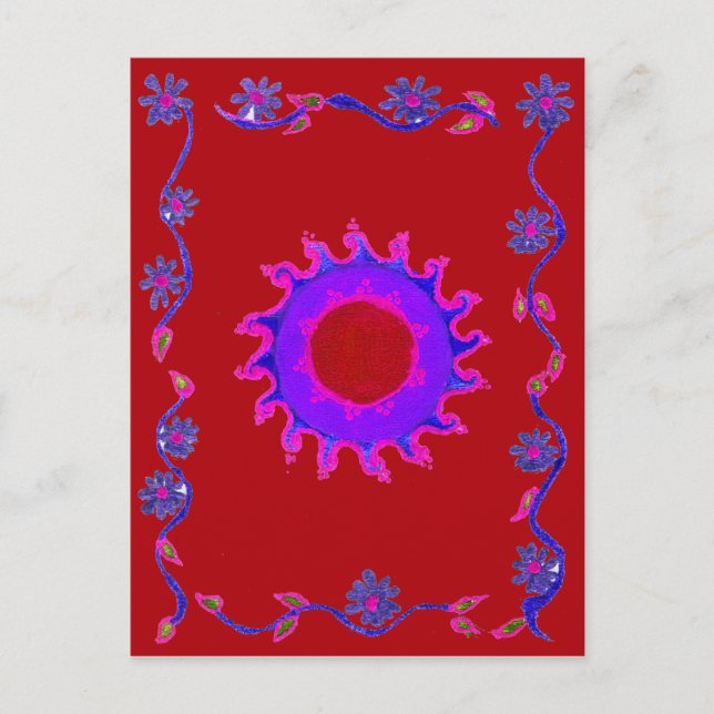 Snygg indisk Motif Mehndi Art Design Vykort (Framsida)