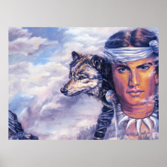 Snygg inhemsk amerikan med Varg Poster (Framsidan)