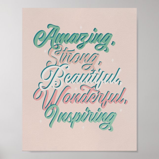 Snygg inspirerande 3D-typografiskt skript Poster (Framsidan)