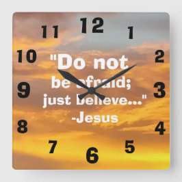 Snygg inspirerande Jesus Citote Himlar Skriv ut Fyrkantig Klocka