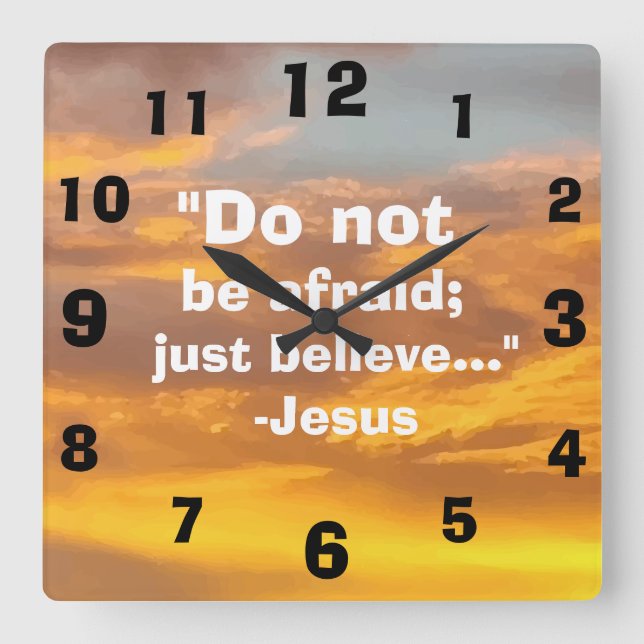 Snygg inspirerande Jesus Citote Himlar Skriv ut Fyrkantig Klocka (Framsida)