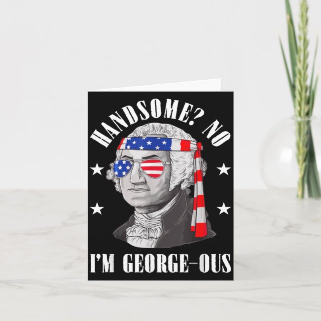 Snygg Inte Georgeous Washington Rolig 4:e Juli Kort (Framsida)