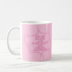 Snygg, Intelligent, Stark, Vild, Tjej Boss, Rosa Kaffemugg