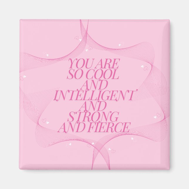 Snygg, Intelligent, Stark, Vild, Tjej Boss, Rosa Magnet (Framsidan)