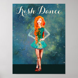 Snygg Irish Dancer Hard Shoe Dance Poster