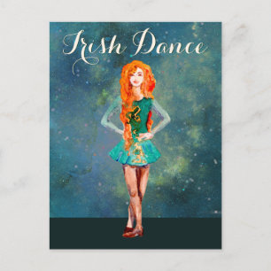 Snygg Irish Dancer Hard Shoe Dance Vykort