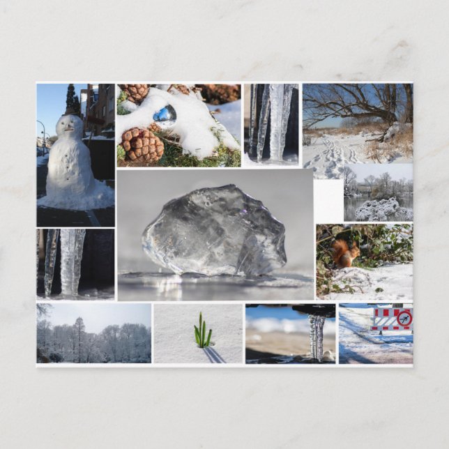 Snygg is, snö och vinterkänslor! vykort (Framsida)