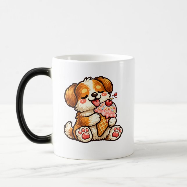 Snygg Isglass Hund Magisk Mugg (Vänster)