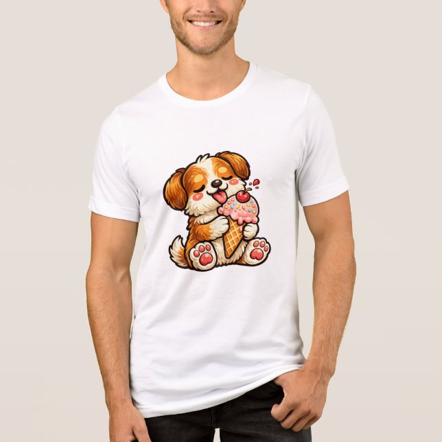 Snygg Isglass Hund T Shirt (Framsida)