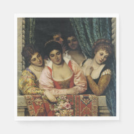 Snygg italiensk Dam på Balcony Pappersservett