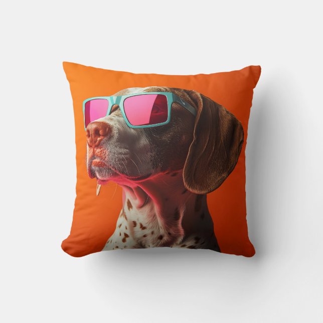 Snygg italiensk pointer med solglasögon kudde (Framsida)