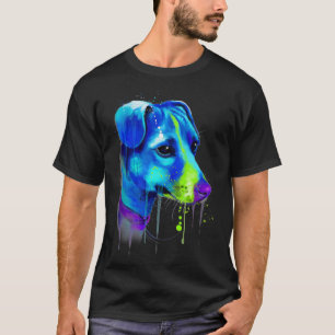Snygg Jack Russell-Abstrakt, vattenfärgsmålning T Shirt