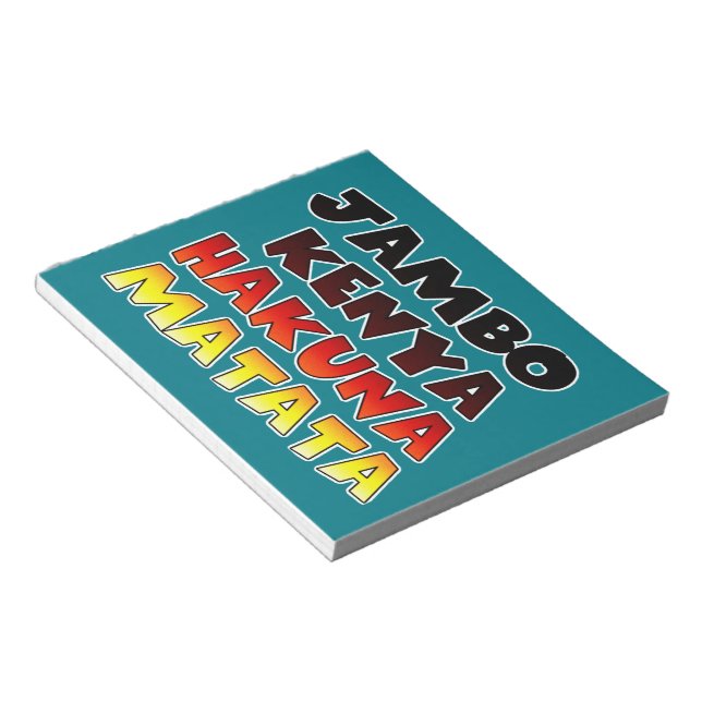 Snygg Jambo Kenya Hakuna Matata Loely Art Anteckningsblock (Vinklad)