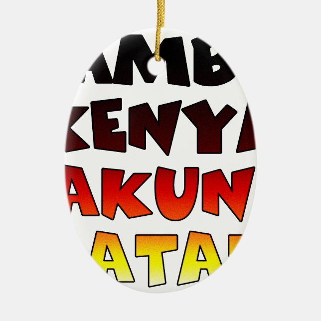 Snygg Jambo Kenya Hakuna Matata Loely Art Julgransprydnad Keramik (Framsidan)