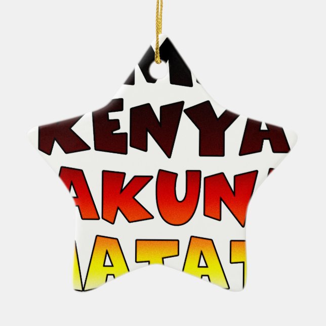 Snygg Jambo Kenya Hakuna Matata Loely Art Julgransprydnad Keramik (Framsidan)