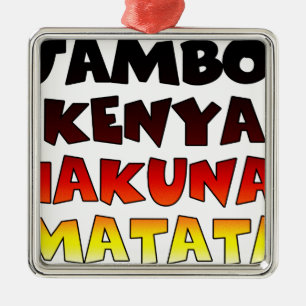 Snygg Jambo Kenya Hakuna Matata Loely Art Julgransprydnad Metall