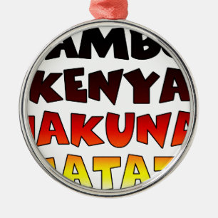 Snygg Jambo Kenya Hakuna Matata Loely Art Julgransprydnad Metall
