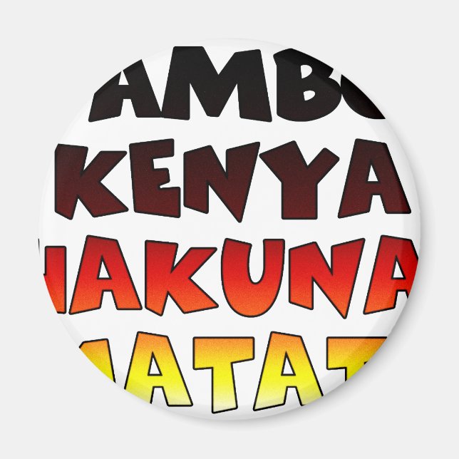Snygg Jambo Kenya Hakuna Matata Loely Art Magnet (Framsidan)