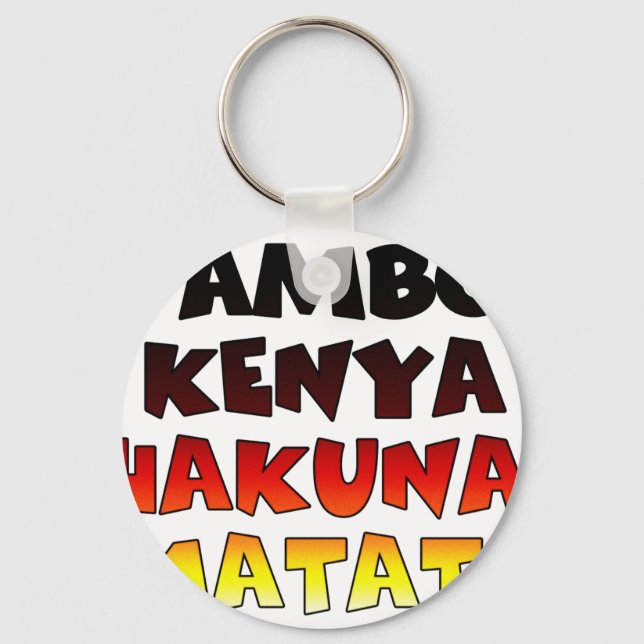 Snygg Jambo Kenya Hakuna Matata Loely Art Nyckelring (Framsida)