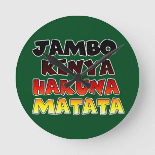Snygg Jambo Kenya Hakuna Matata Loely Art Rund Klocka